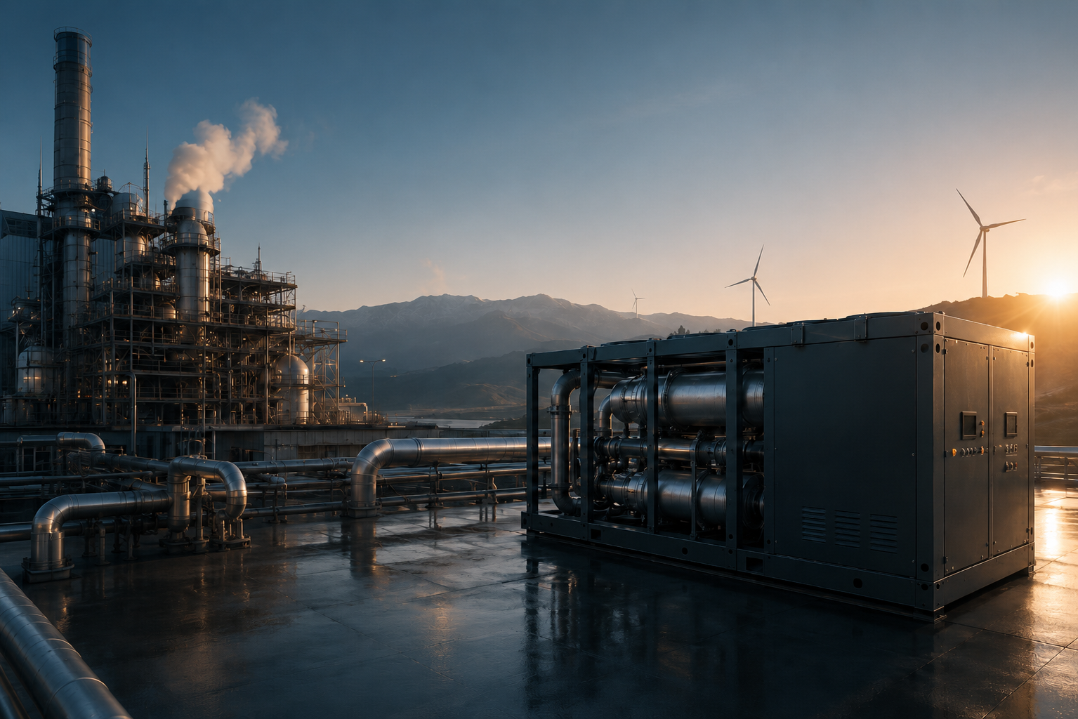 Amanos endüstriyel ısı pompası tesisi — yüksek sıcaklıklı proses elektrifikasyonu
